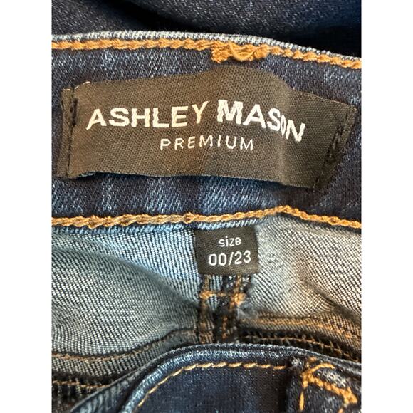 Ashley Mason Boho Floral Embroidered Flare Jeans 00/23 High Rise Tall - Picture 8 of 8